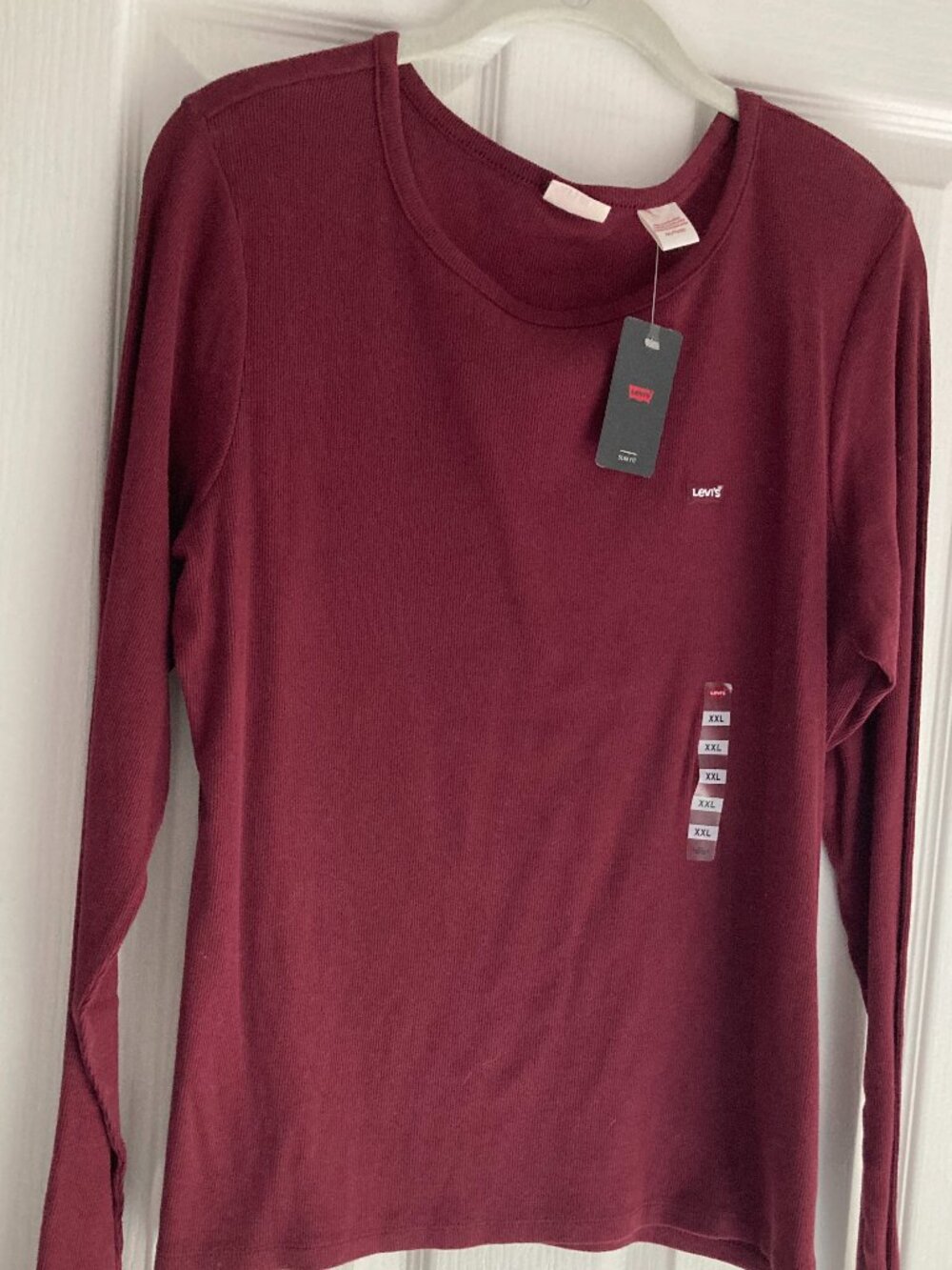 Levis Ribbed Long Sleeve Top XXL Slim Fit - NWT